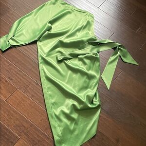 Elegant Green Satin Dress